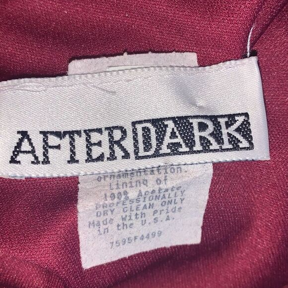 Vintage Burgundy After Dark Drop Waist Large Bow Party Dress Size 10 - Picture 14 of 16